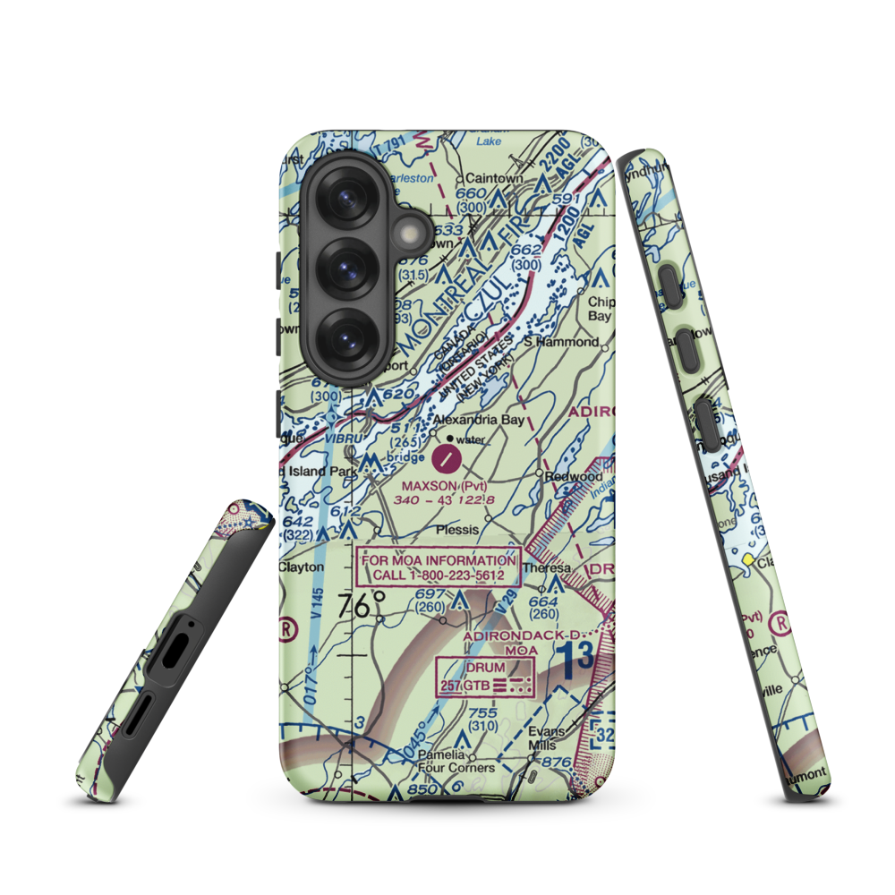 Maxson Airfield (89NY) VFR Sectional Samsung Phone Case Samsung Galaxy S25 model shown