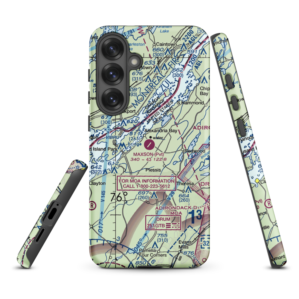 Maxson Airfield (89NY) VFR Sectional Samsung Phone Case Samsung Galaxy S25 Plus model shown