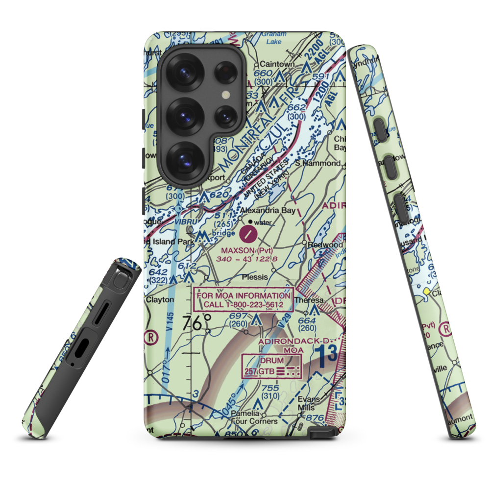 Maxson Airfield (89NY) VFR Sectional Samsung Phone Case Samsung Galaxy S25 Ultra model shown