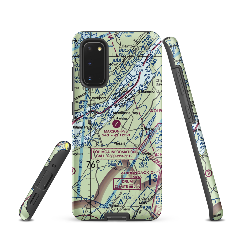 Maxson Airfield (89NY) VFR Sectional Samsung Phone Case Samsung Galaxy S20 model shown