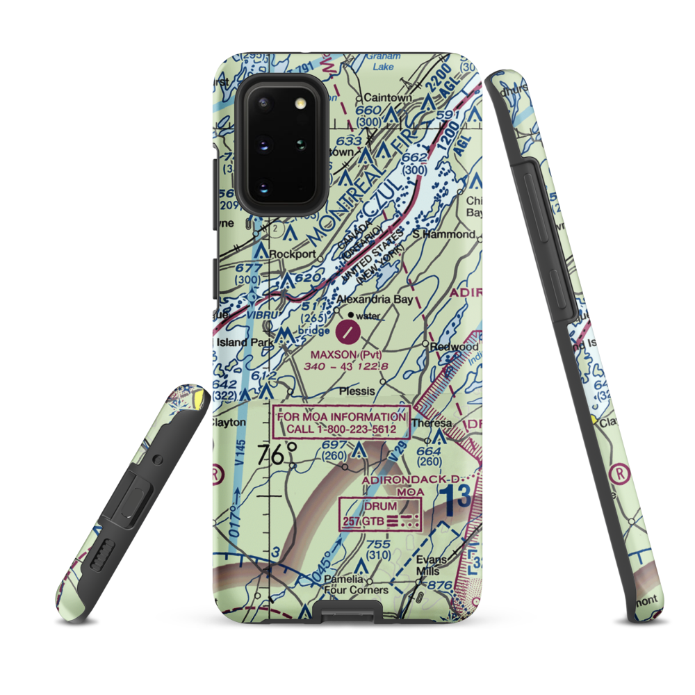 Maxson Airfield (89NY) VFR Sectional Samsung Phone Case Samsung Galaxy S20 Plus model shown