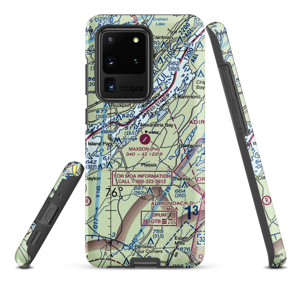 Maxson Airfield (89NY) VFR Sectional Samsung Phone Case Samsung Galaxy S20 Ultra model shown