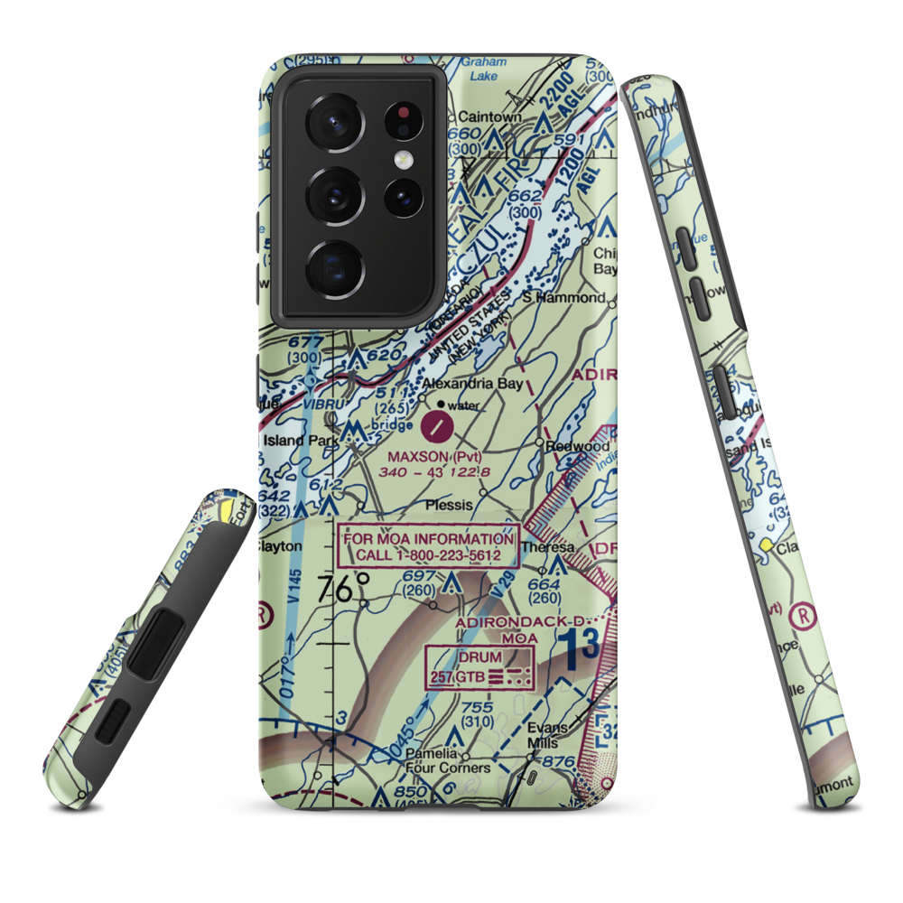 Maxson Airfield (AXB) VFR Sectional Samsung Phone Case Samsung Galaxy S21 Ultra model shown