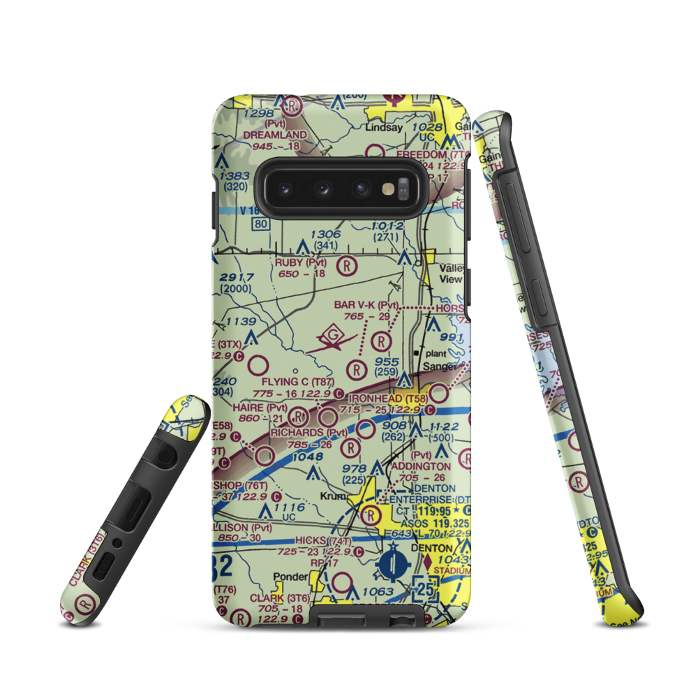 Maxwell Field (TX96) VFR Sectional Samsung Phone Case Samsung Galaxy S10 model shown