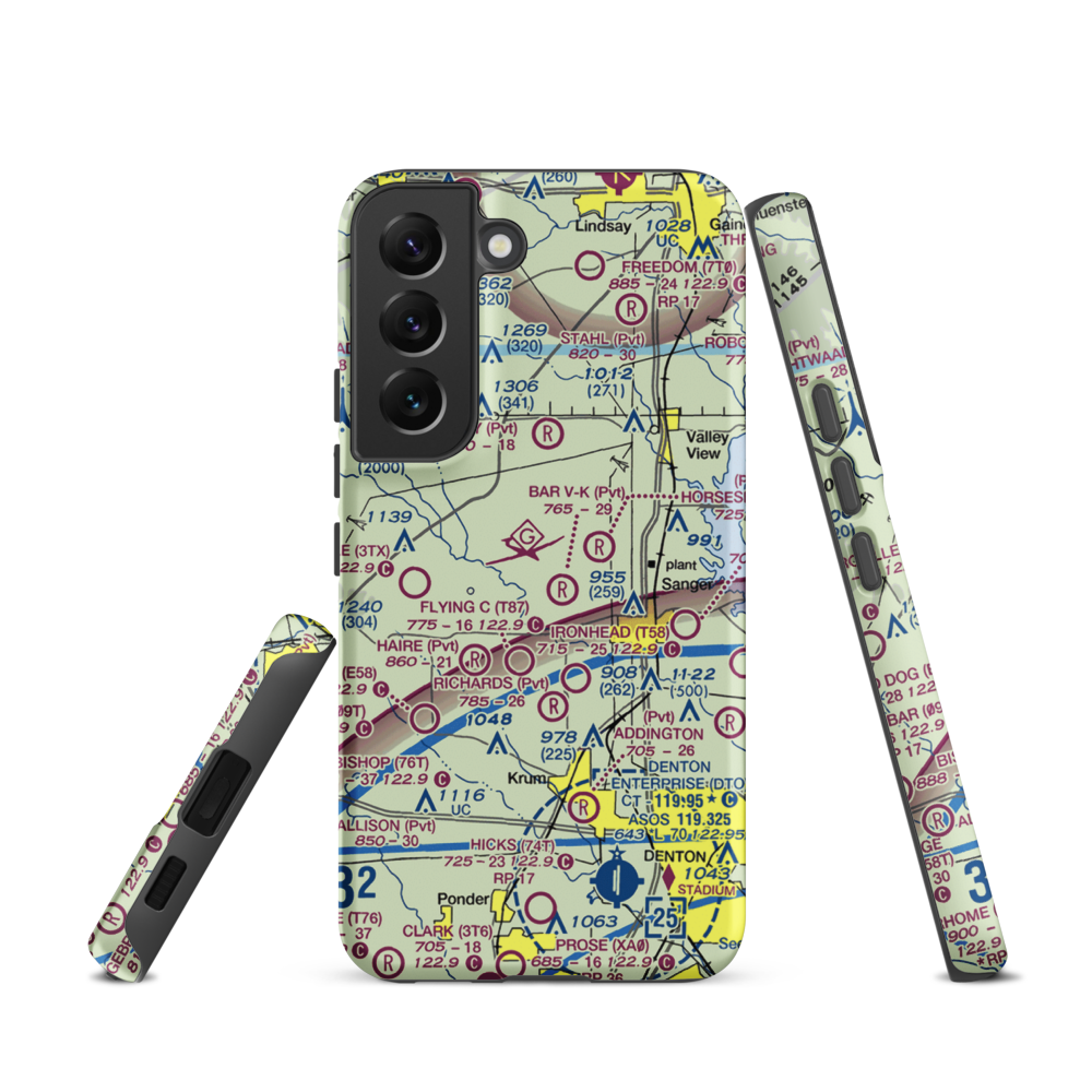 Maxwell Field (TX96) VFR Sectional Samsung Phone Case Samsung Galaxy S22 model shown