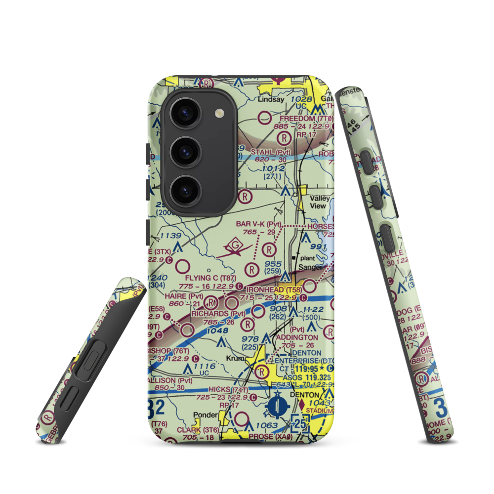 Maxwell Field (TX96) VFR Sectional Samsung Phone Case Samsung Galaxy S23 model shown