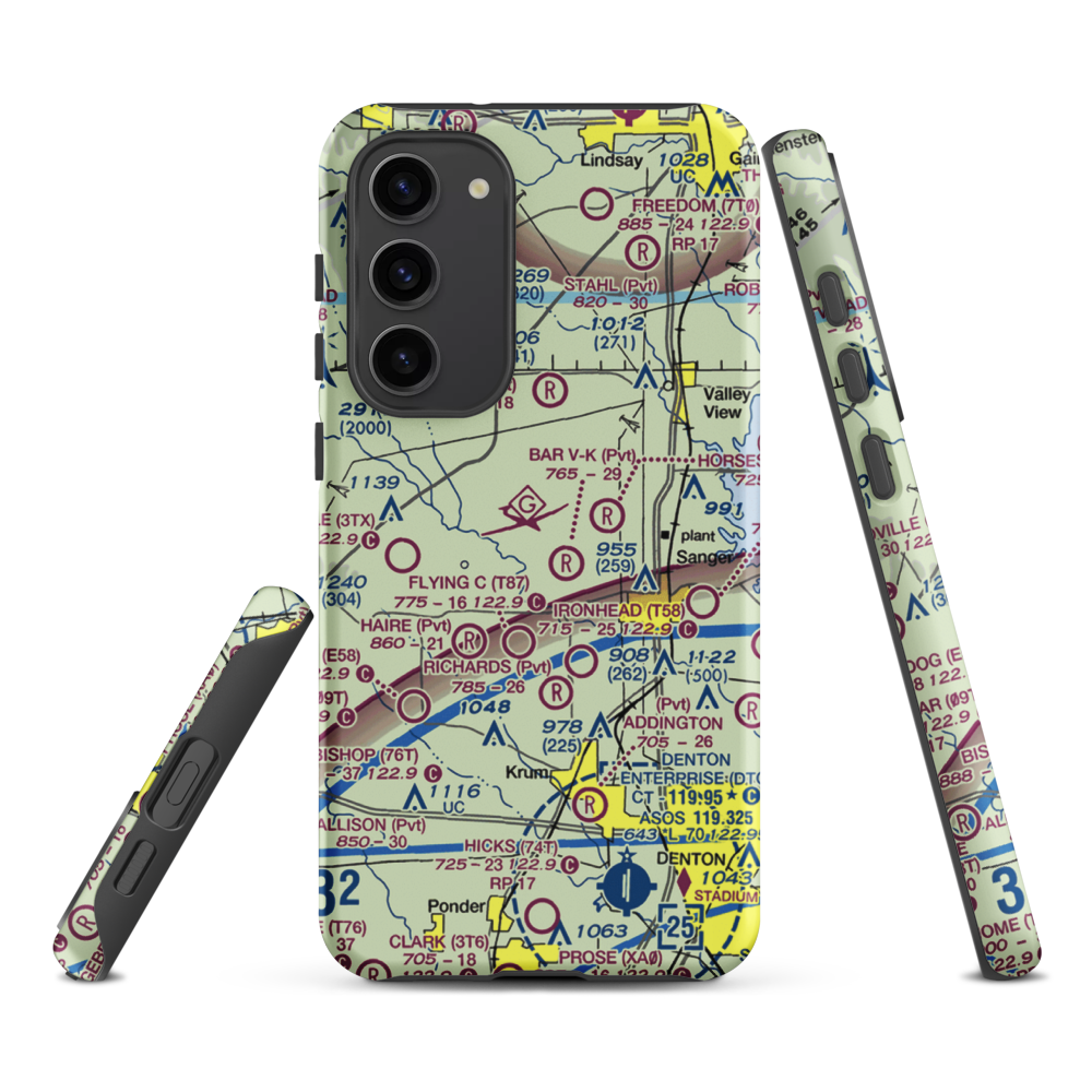 Maxwell Field (TX96) VFR Sectional Samsung Phone Case Samsung Galaxy S23 Plus model shown