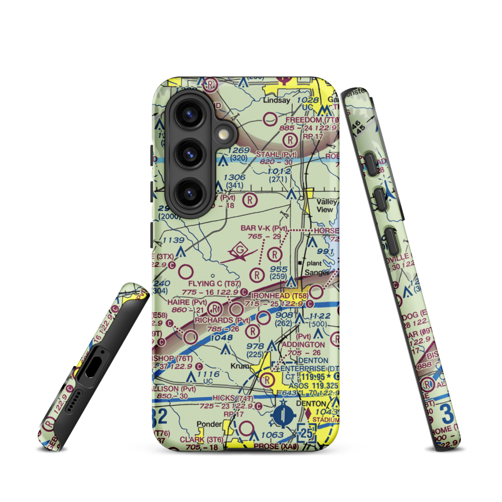 Maxwell Field (TX96) VFR Sectional Samsung Phone Case Samsung Galaxy S24 model shown