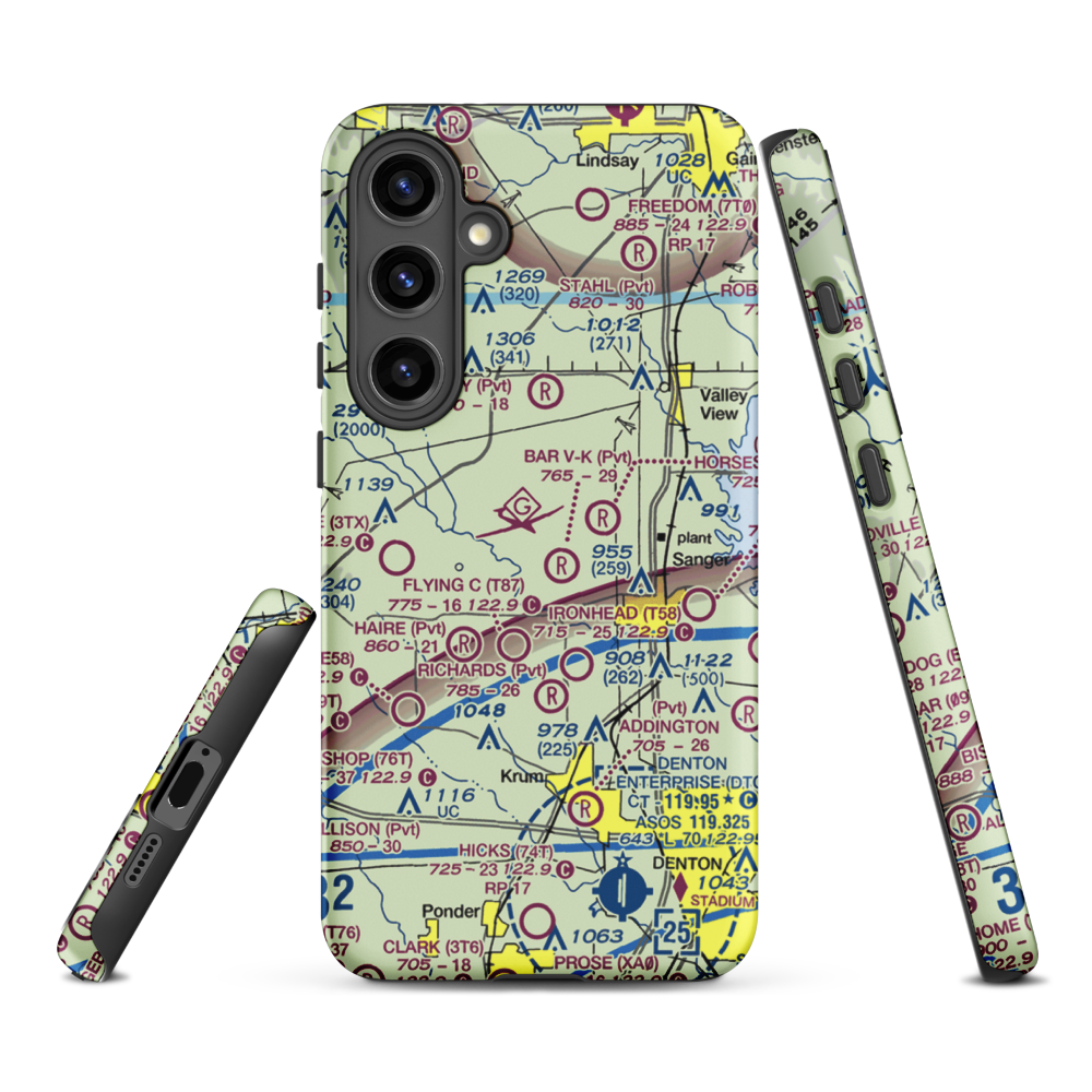 Maxwell Field (TX96) VFR Sectional Samsung Phone Case Samsung Galaxy S24 Plus model shown