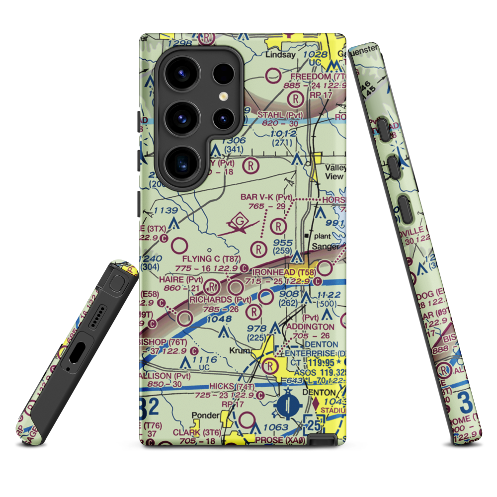 Maxwell Field (TX96) VFR Sectional Samsung Phone Case Samsung Galaxy S24 Ultra model shown