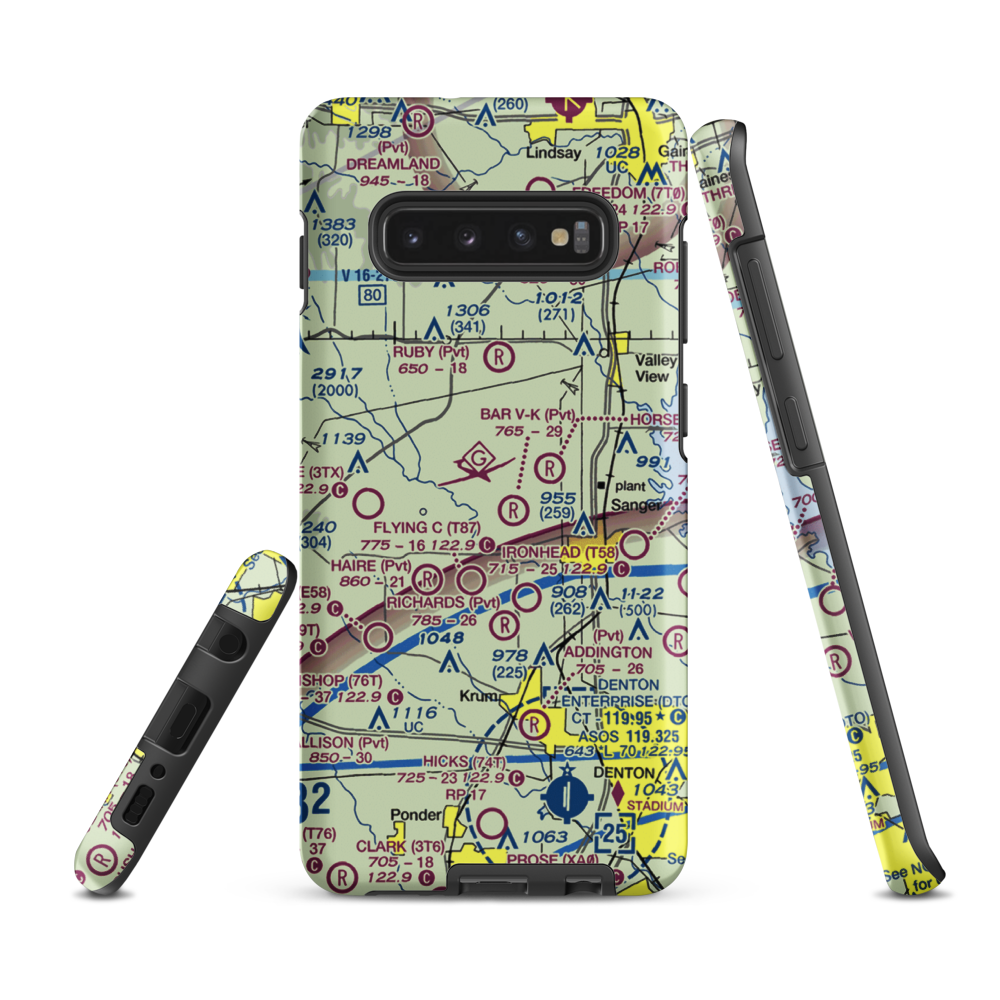 Maxwell Field (TX96) VFR Sectional Samsung Phone Case Samsung Galaxy S10 Plus model shown