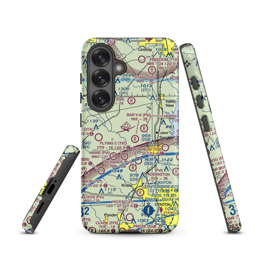 Maxwell Field (TX96) VFR Sectional Samsung Phone Case Samsung Galaxy S25 model shown