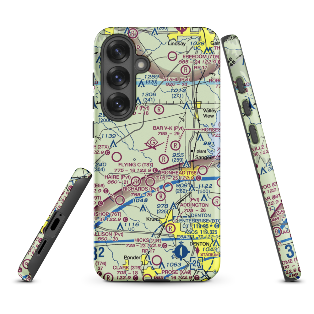 Maxwell Field (TX96) VFR Sectional Samsung Phone Case Samsung Galaxy S25 Plus model shown