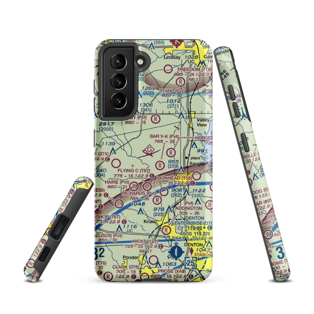 Maxwell Field (TX96) VFR Sectional Samsung Phone Case Samsung Galaxy S21 model shown