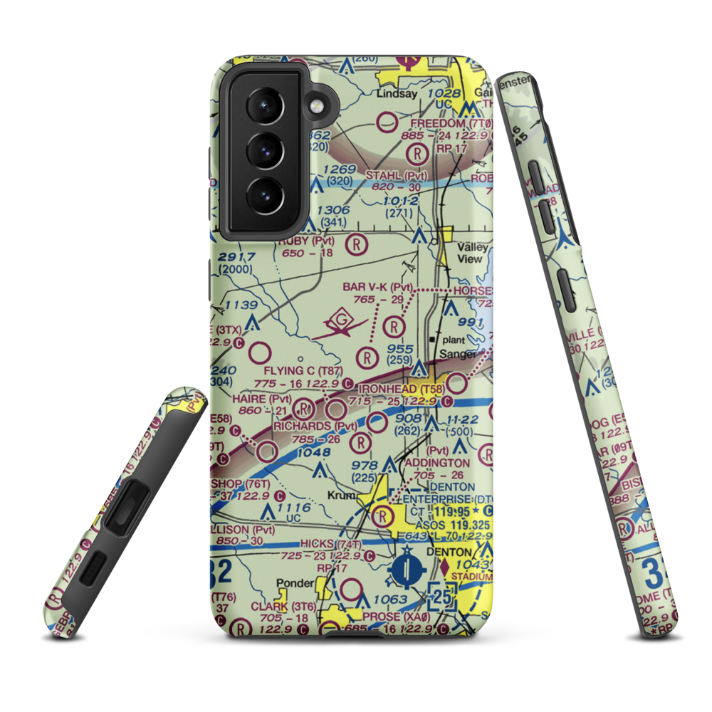 Maxwell Field (TX96) VFR Sectional Samsung Phone Case Samsung Galaxy S21 FE model shown