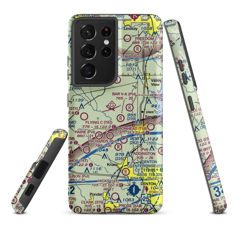 Maxwell Field (TX96) VFR Sectional Samsung Phone Case Samsung Galaxy S21 Plus model shown
