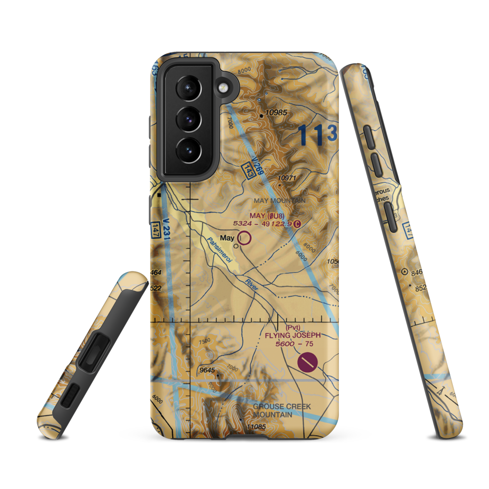 May Airport (0U8) VFR Sectional Samsung Phone Case Samsung Galaxy S21 FE model shown