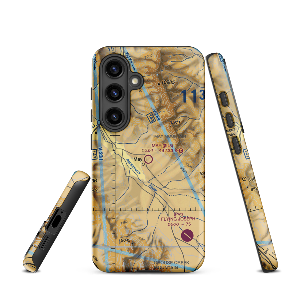 May Airport (0U8) VFR Sectional Samsung Phone Case Samsung Galaxy S24 model shown