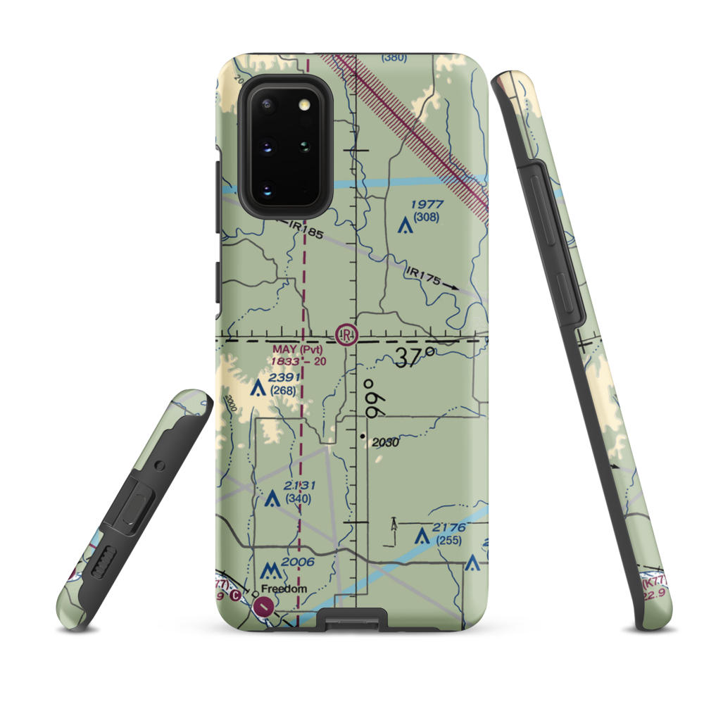 May Ranch Airport (OK54) VFR Sectional Samsung Phone Case Samsung Galaxy S20 Plus model shown