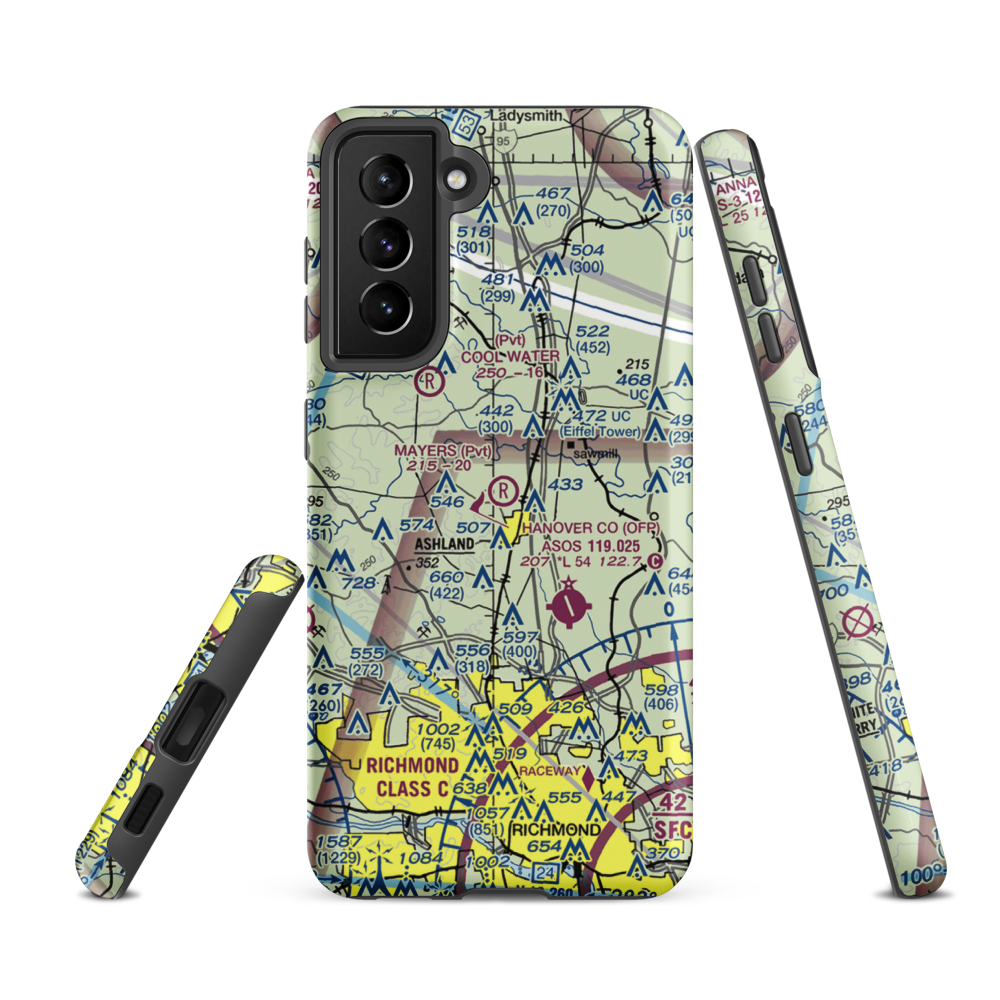 Mayers Airport (VG24) VFR Sectional Samsung Phone Case Samsung Galaxy S21 FE model shown