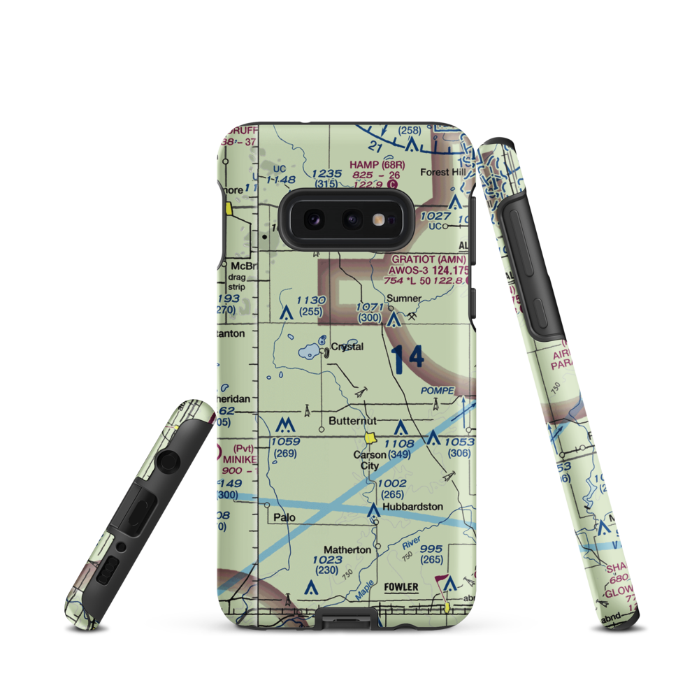 Mayes Airport (47G) VFR Sectional Samsung Phone Case Samsung Galaxy S10 Plus model shown
