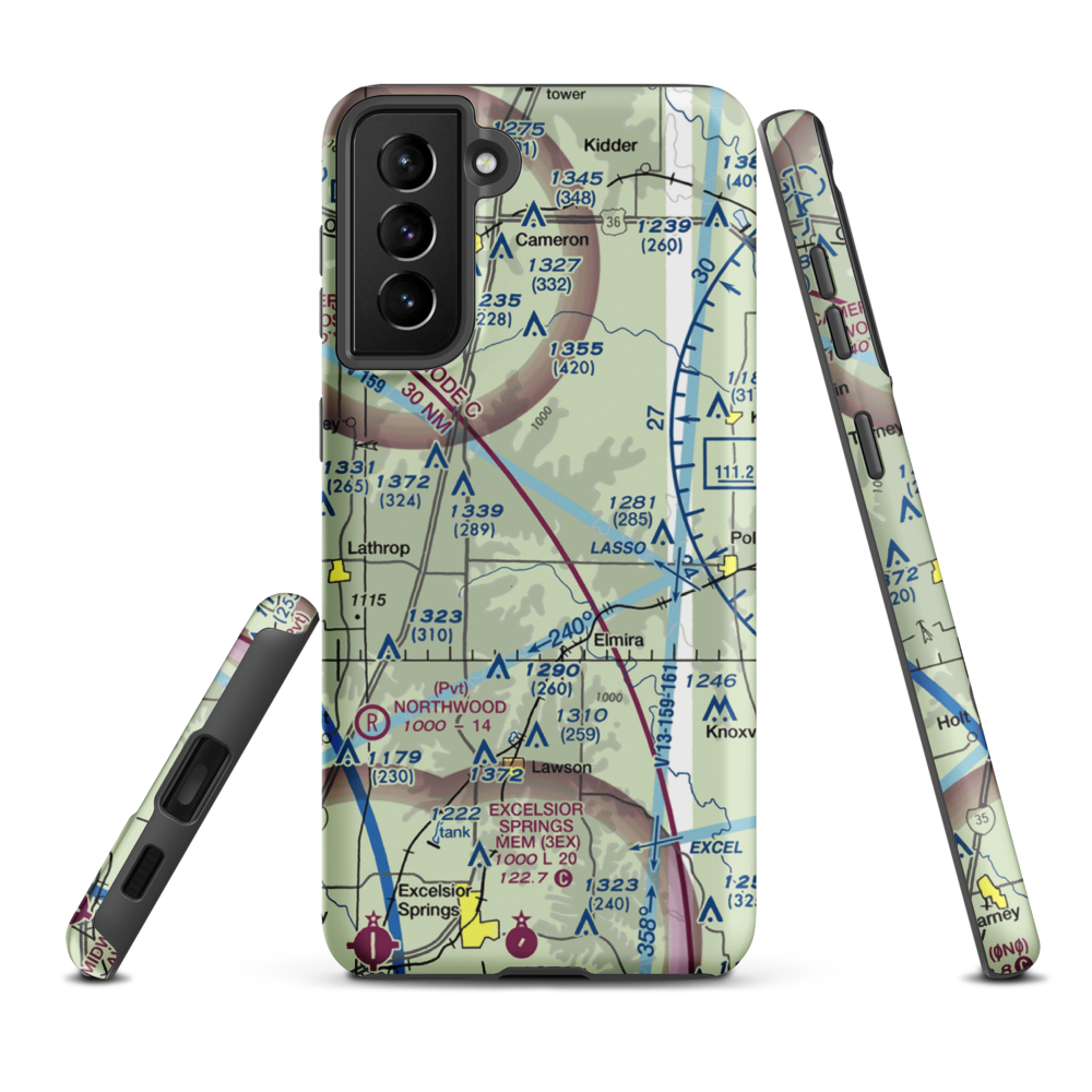 Mayes Homestead Airport (37MO) VFR Sectional Samsung Phone Case Samsung Galaxy S21 Plus model shown