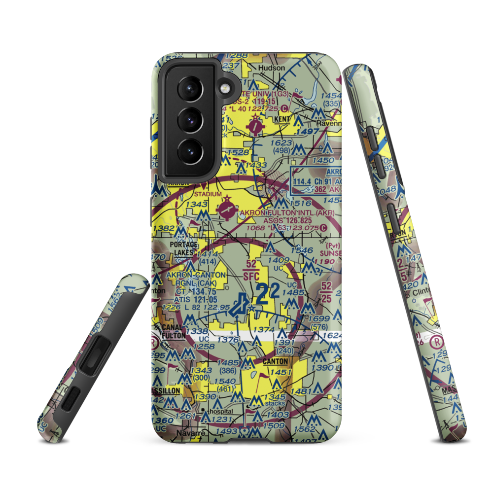 Mayfield Airport (1D4) VFR Sectional Samsung Phone Case Samsung Galaxy S21 FE model shown
