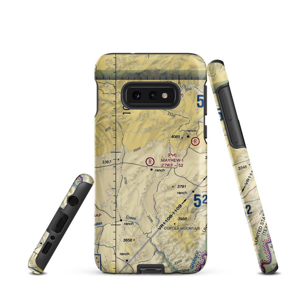 Mayhew Ranch Nr 1 Airport (93TE) VFR Sectional Samsung Phone Case Samsung Galaxy S10 Plus model shown