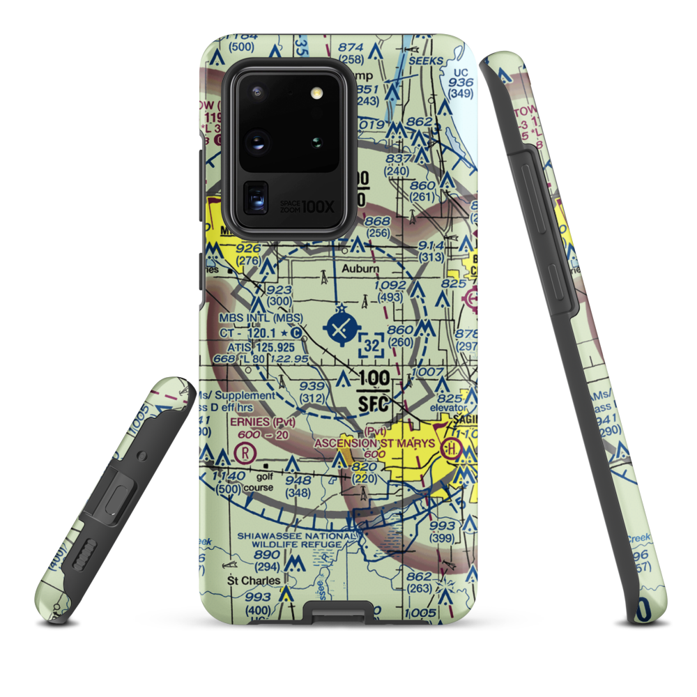 MBS International Airport (MBS) VFR Sectional Samsung Phone Case Samsung Galaxy S20 Ultra model shown
