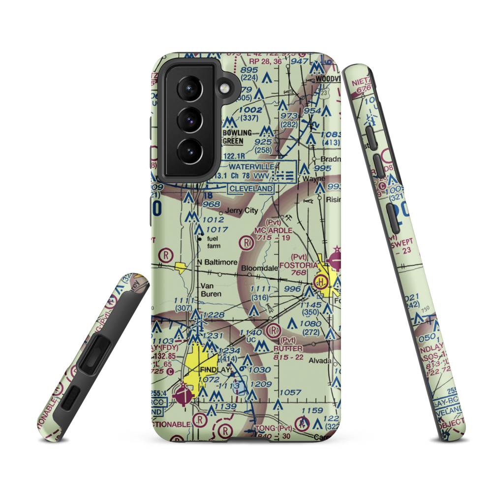 Mc Ardle Airport (OI77) VFR Sectional Samsung Phone Case Samsung Galaxy S21 FE model shown