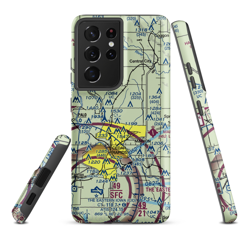 Mc Bride Field (7IA3) VFR Sectional Samsung Phone Case Samsung Galaxy S21 Plus model shown