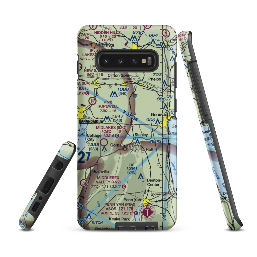 Mc Bride's Airport (NY38) VFR Sectional Samsung Phone Case Samsung Galaxy S10 Plus model shown