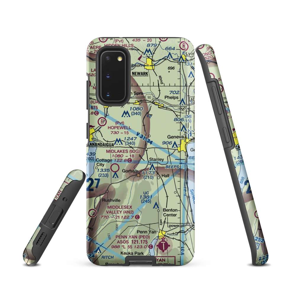 Mc Bride's Airport (NY38) VFR Sectional Samsung Phone Case Samsung Galaxy S20 model shown