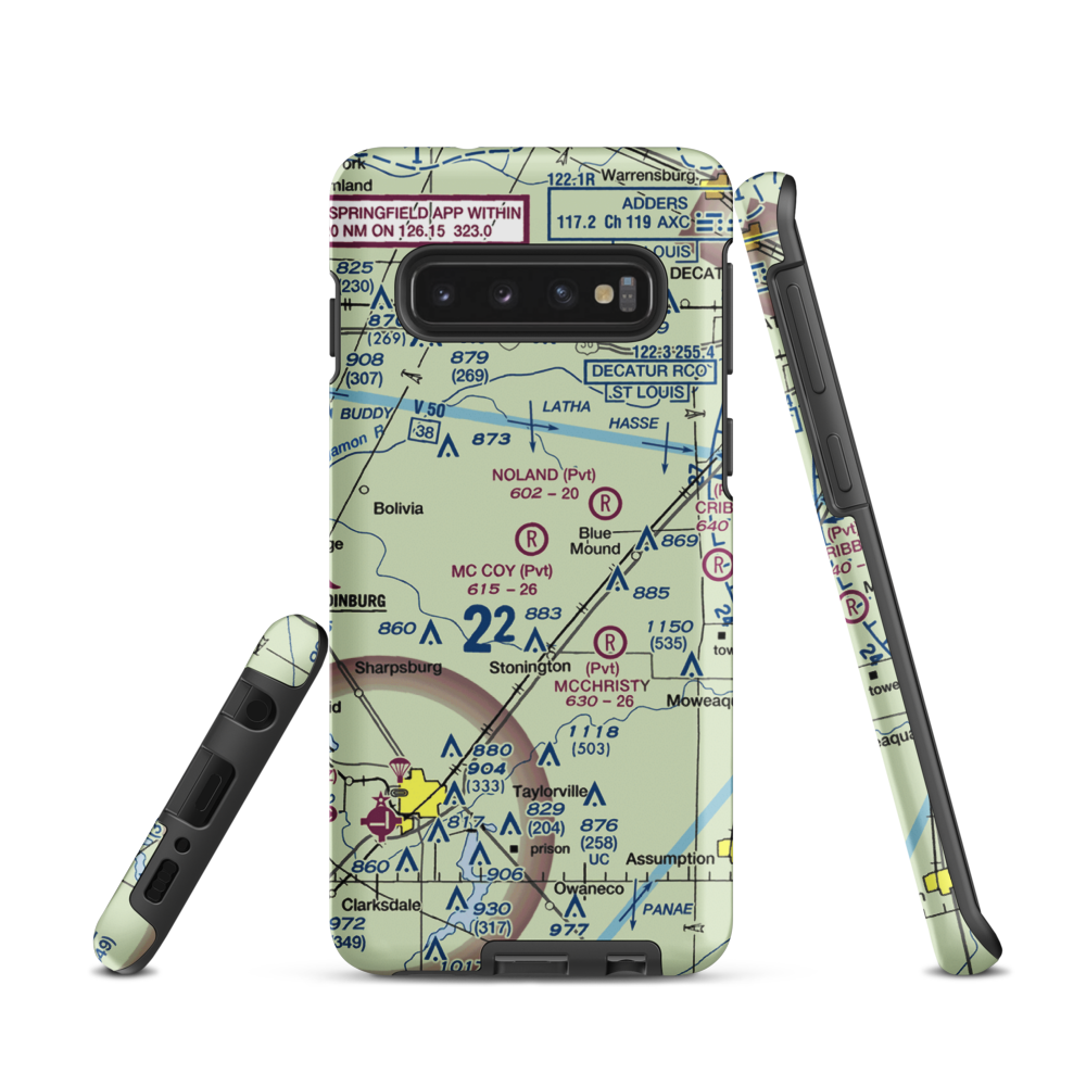 Mc Coy Airport (3IS1) VFR Sectional Samsung Phone Case Samsung Galaxy S10 model shown
