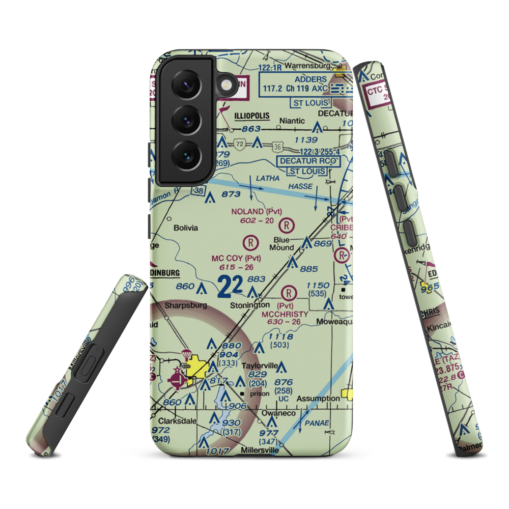 Mc Coy Airport (3IS1) VFR Sectional Samsung Phone Case Samsung Galaxy S22 Plus model shown