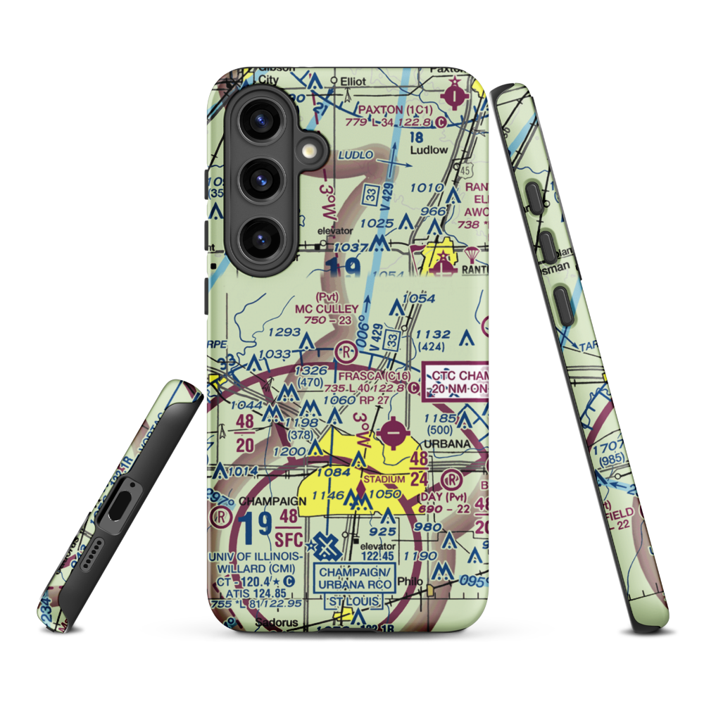 Mc Culley Airport (IL56) VFR Sectional Samsung Phone Case Samsung Galaxy S24 Plus model shown