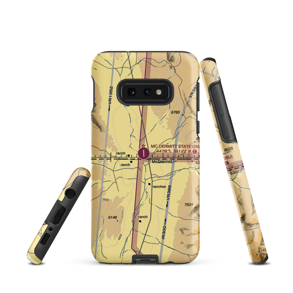 Mc Dermitt State Airport (26U) VFR Sectional Samsung Phone Case Samsung Galaxy S10e model shown