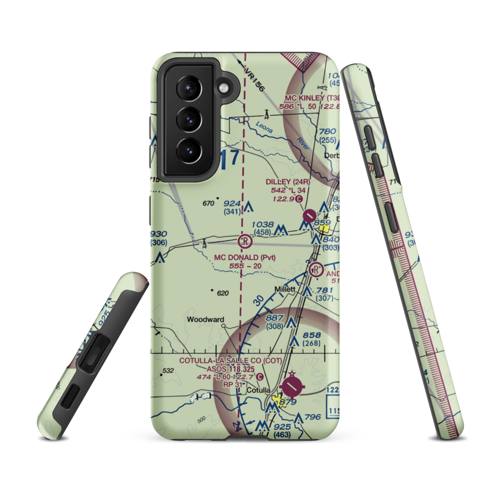 Mc Donald Ranch Airport (5TS5) VFR Sectional Samsung Phone Case Samsung Galaxy S21 FE model shown