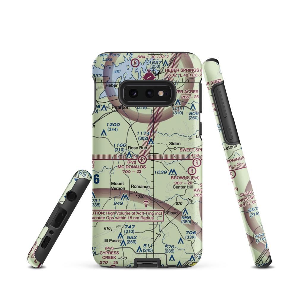Mc Donald's Strip (AR12) VFR Sectional Samsung Phone Case Samsung Galaxy S10e model shown