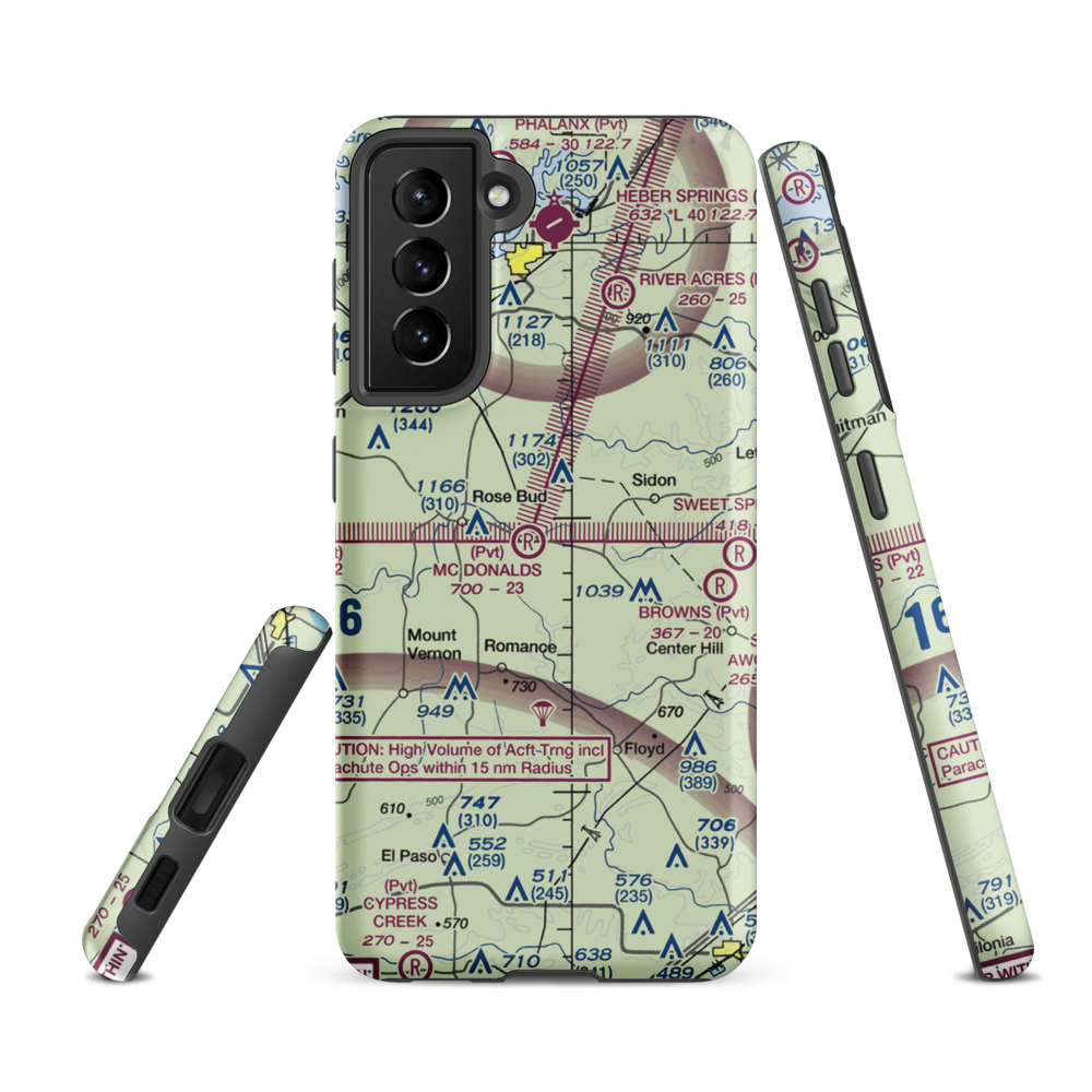 Mc Donald's Strip (AR12) VFR Sectional Samsung Phone Case Samsung Galaxy S21 FE model shown