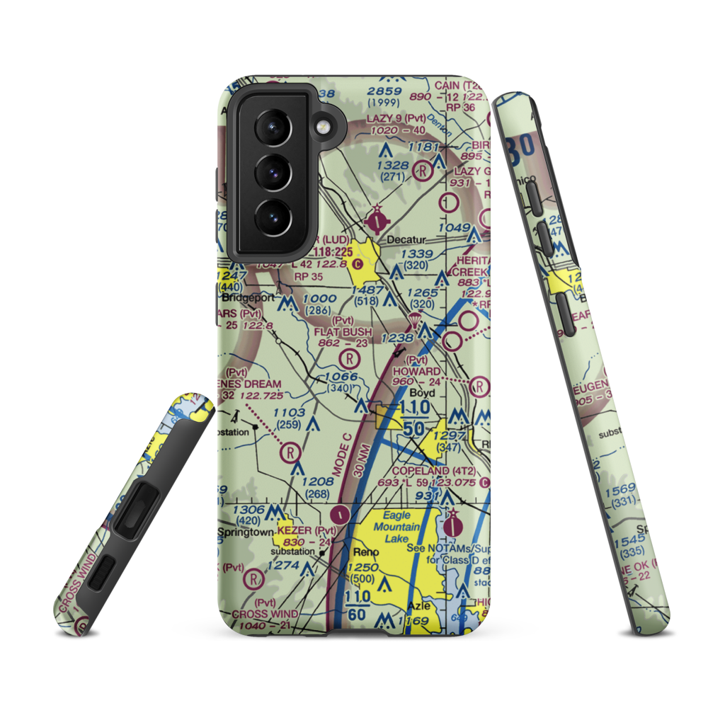 Mc Entire Airport (5TS4) VFR Sectional Samsung Phone Case Samsung Galaxy S21 FE model shown