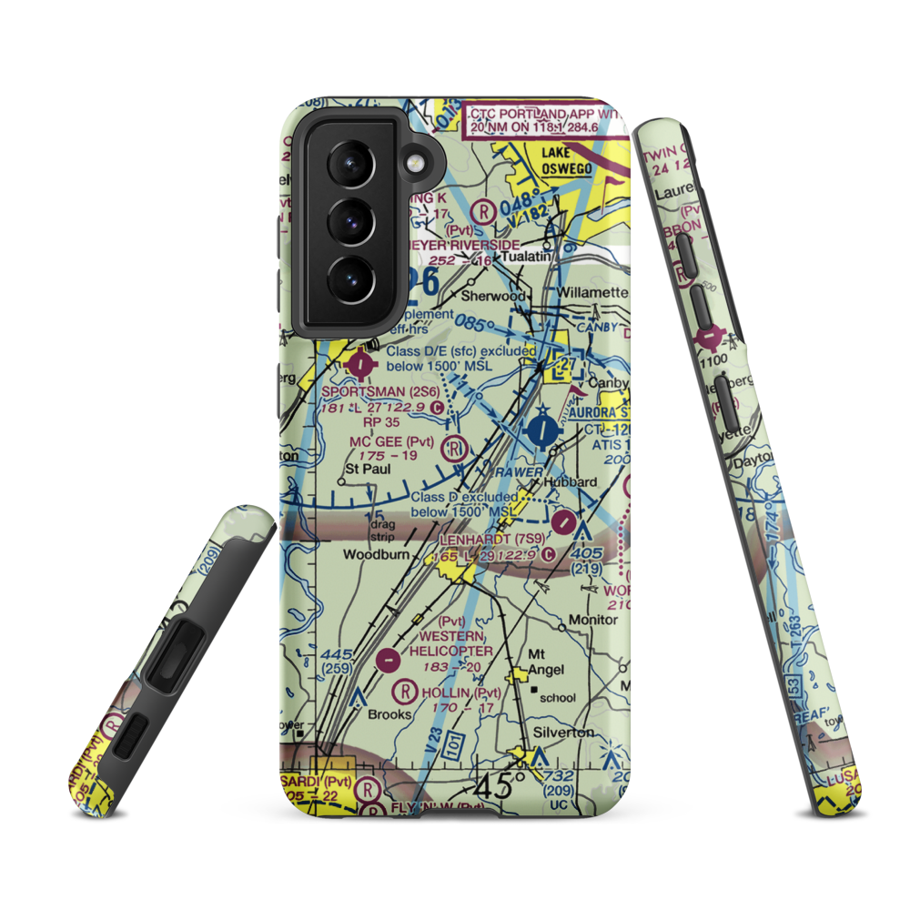 Mc Gee Airport (67OR) VFR Sectional Samsung Phone Case Samsung Galaxy S21 Ultra model shown
