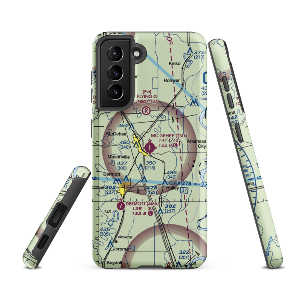 Mc Gehee Municipal Airport (7M1) VFR Sectional Samsung Phone Case Samsung Galaxy S21 FE model shown