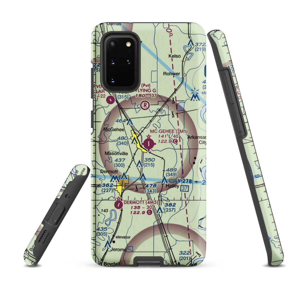 Mc Gehee Municipal Airport (7M1) VFR Sectional Samsung Phone Case Samsung Galaxy S20 Plus model shown