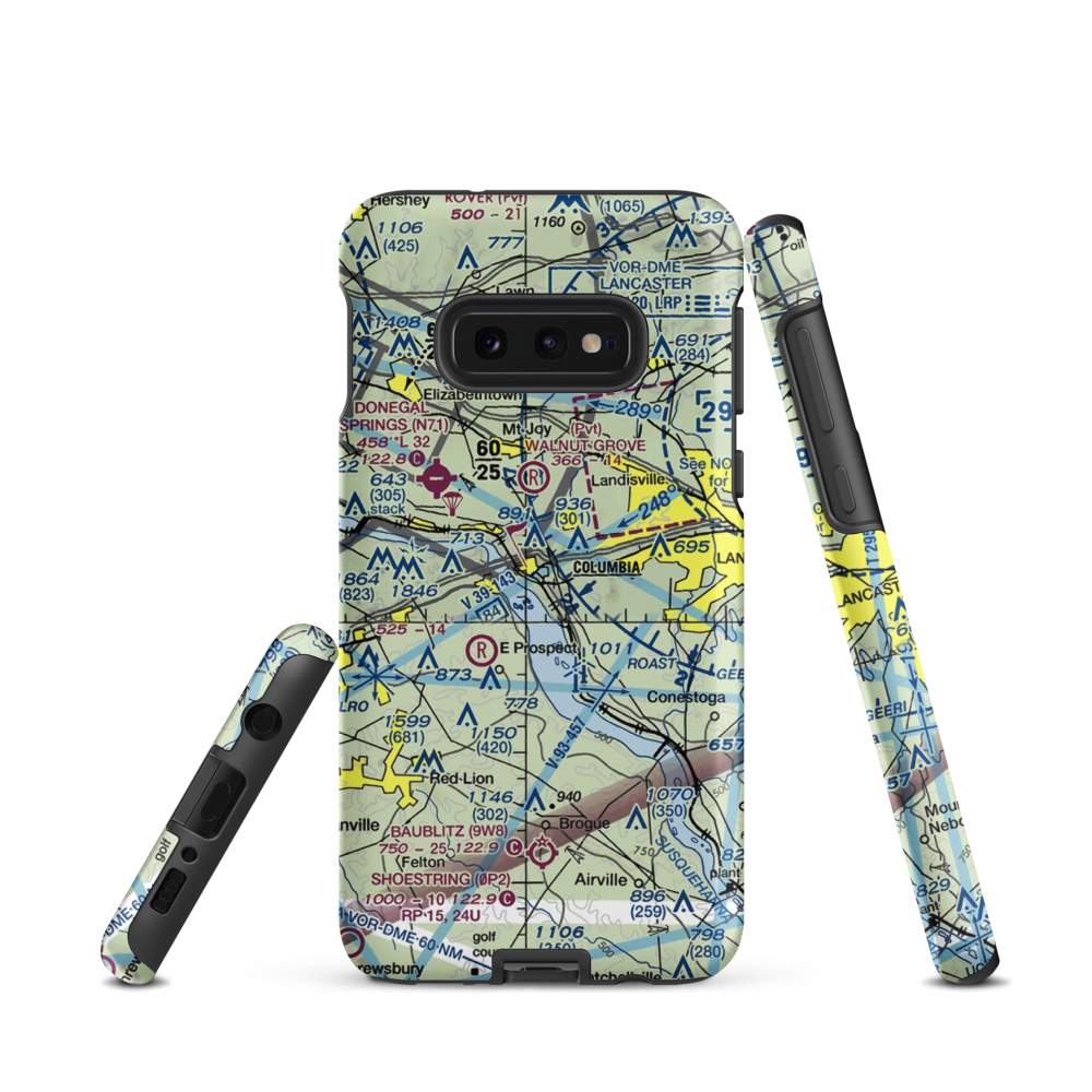 Mc Ginness Airport (8N7) VFR Sectional Samsung Phone Case Samsung Galaxy S10 Plus model shown