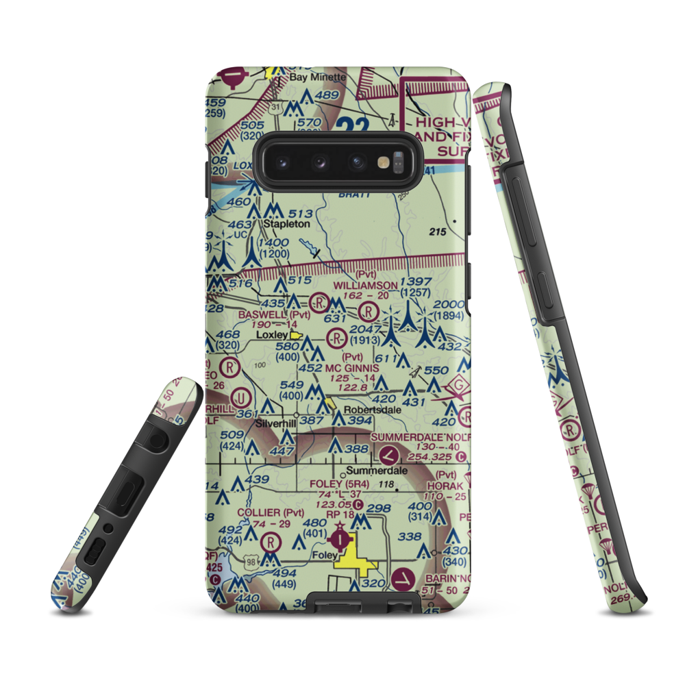 Mc Ginnis Airport (AL35) VFR Sectional Samsung Phone Case Samsung Galaxy S10e model shown