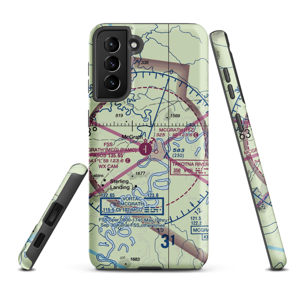 Mc Grath Seaplane Base (16Z) VFR Sectional Samsung Phone Case Samsung Galaxy S21 Plus model shown