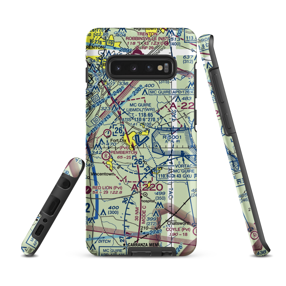 Mc Guire Air Force Base (WRI) VFR Sectional Samsung Phone Case Samsung Galaxy S10e model shown