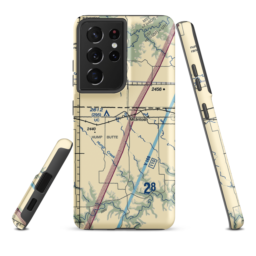 Mc Intosh Municipal Airport (8D6) VFR Sectional Samsung Phone Case Samsung Galaxy S21 Ultra model shown