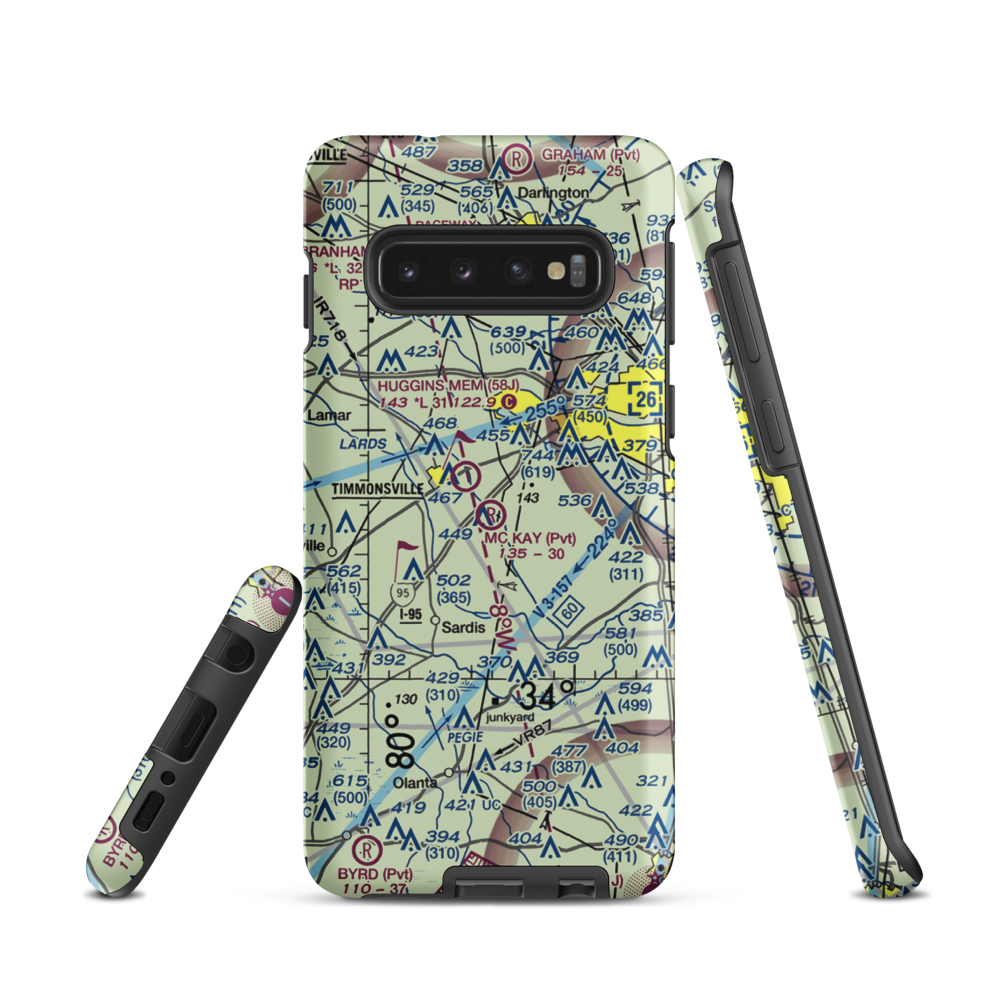 Mc Kay Airport (SC29) VFR Sectional Samsung Phone Case Samsung Galaxy S10 model shown